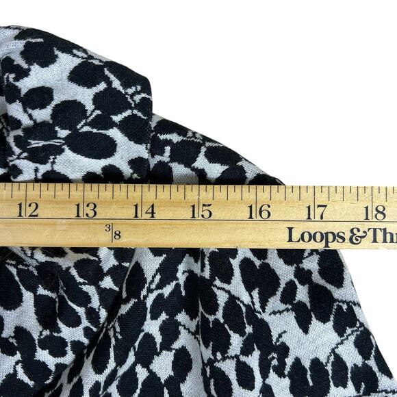 Joseph Ribkoff Vintage Jacket 10 Black White Convertible Sleeve Mod Floral Retro - Picture 11 of 16